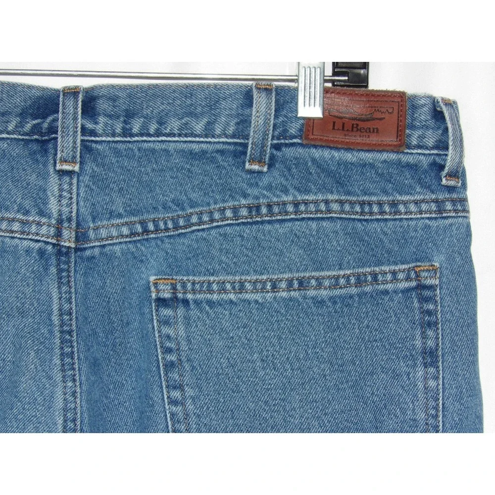 L.L. Bean 100% Cotton Flannel Lined Straight Leg Denim Jeans Men's 37 X 29